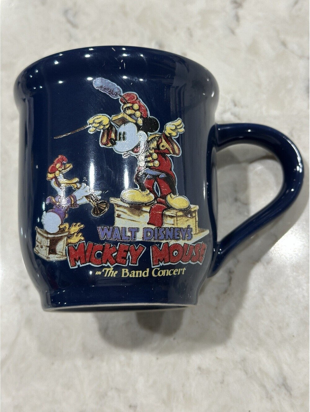 Disney Store Mickey Mouse The Band Concert Coffee Mug Navy Blue Ceramic Excl
